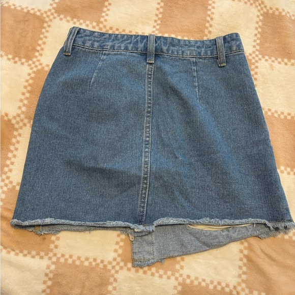 Forever 21 Blue Distressed Denim Mini Skirt - Picture 3 of 5